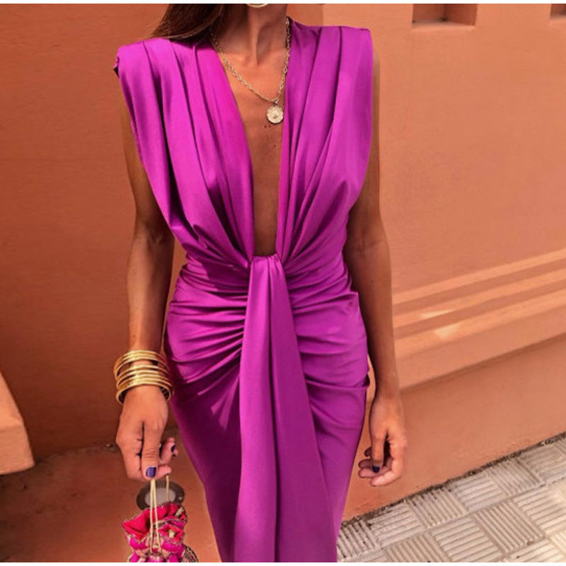 Crocetta™ | Elegant V-Neck Dress