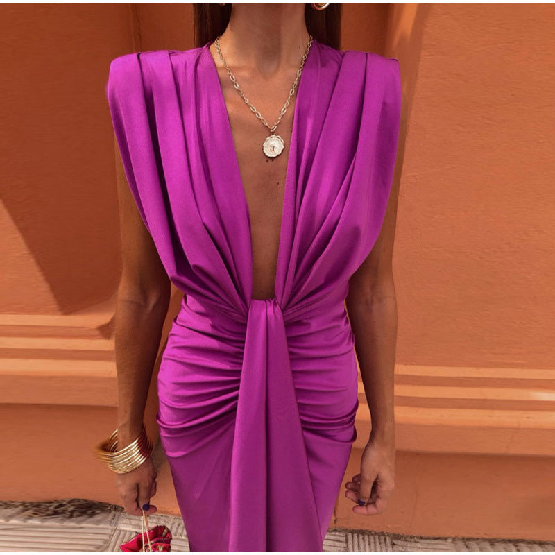 Crocetta™ | Elegant V-Neck Dress