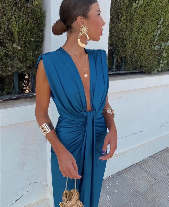 Crocetta™ | Elegant V-Neck Dress