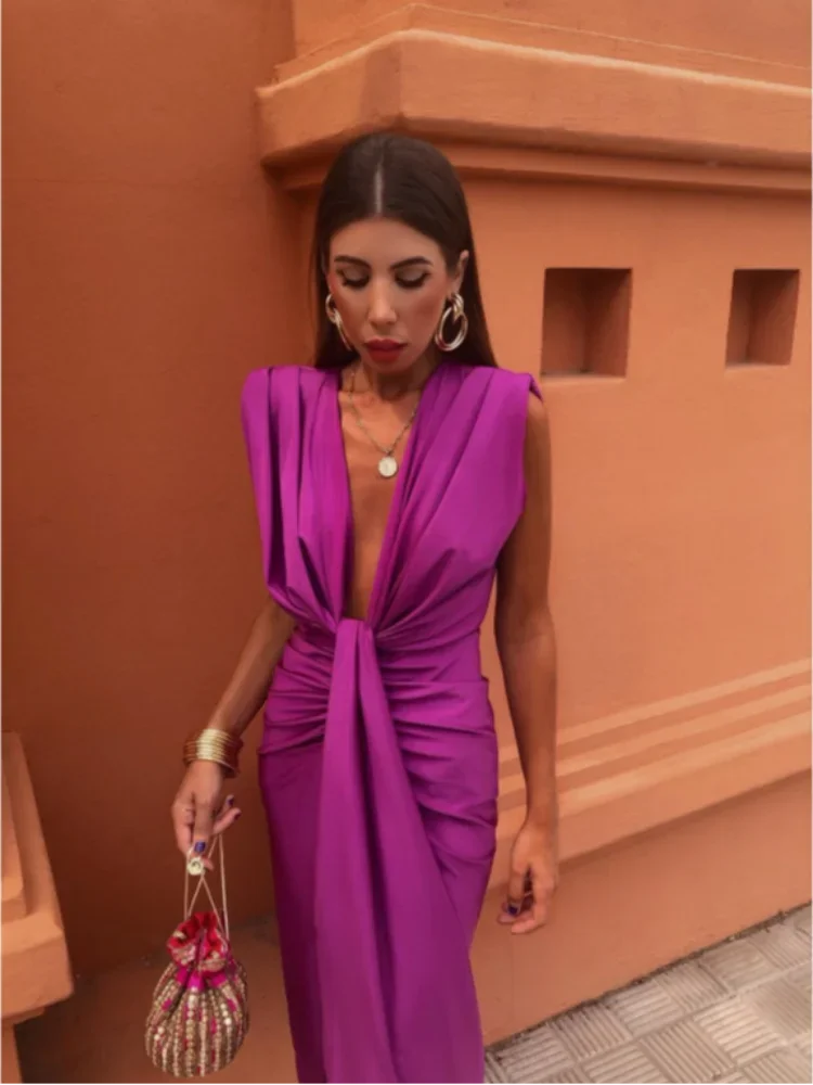 Crocetta™ | Elegant V-Neck Dress