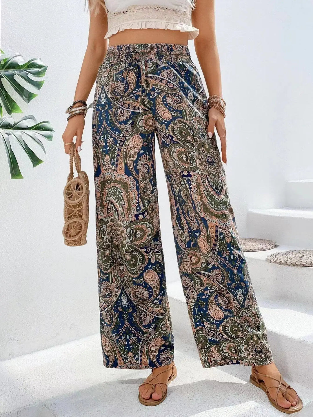 Olivia™ - Vintage Printed Wide-leg Pants