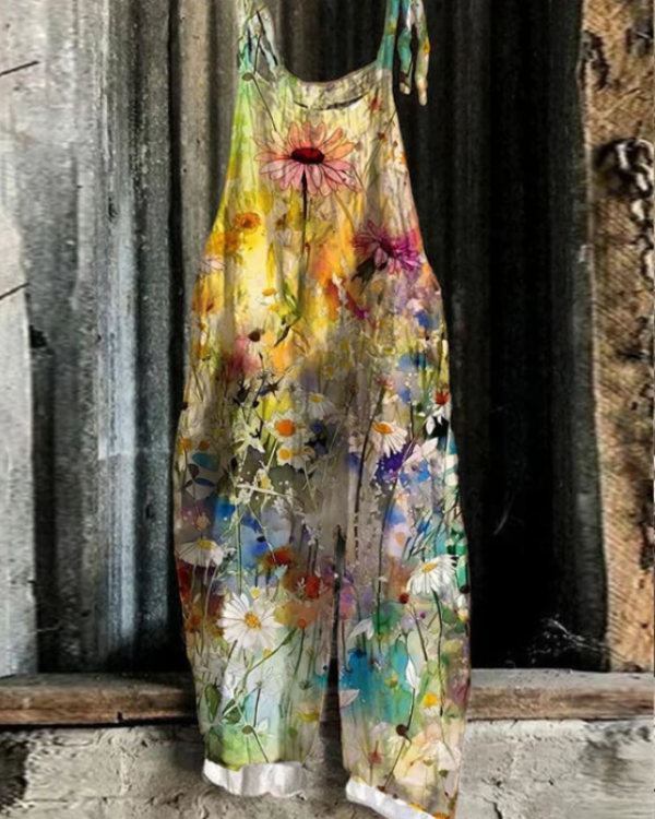 Savrani™ - Vintage Floral Jumpsuit - Effortless Style and Comfort for Women