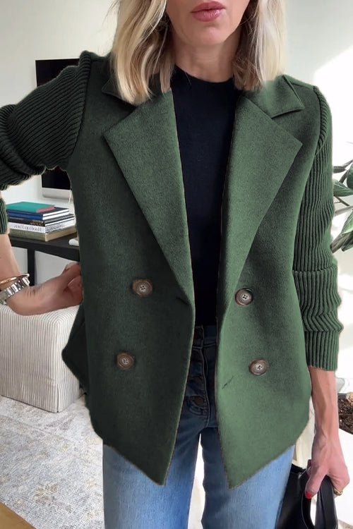Amora | Elegant Knit-Sleeve Jacket