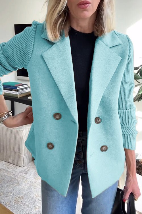 Amora | Elegant Knit-Sleeve Jacket