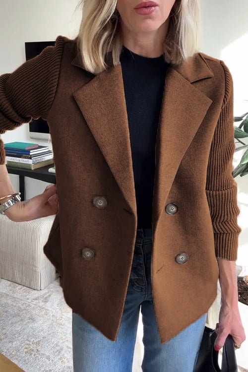 Amora | Elegant Knit-Sleeve Jacket