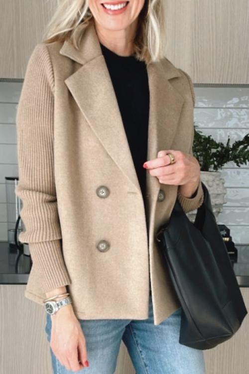 Amora | Elegant Knit-Sleeve Jacket