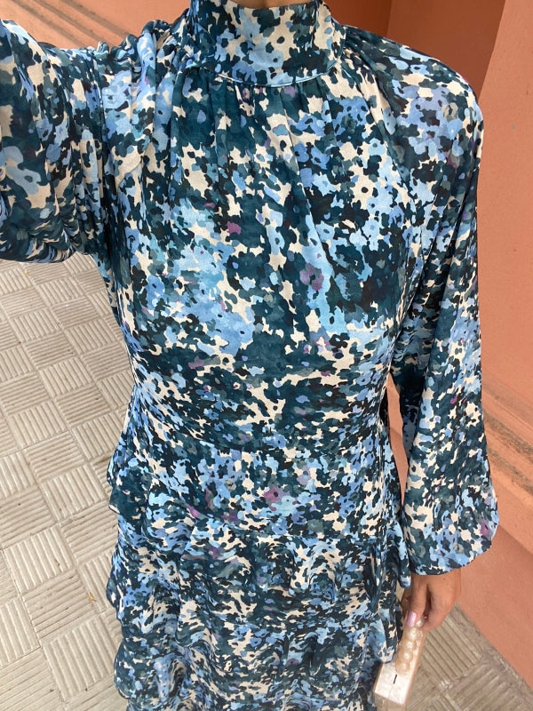 Isadora™ |  Blue Elegant Midi Dress