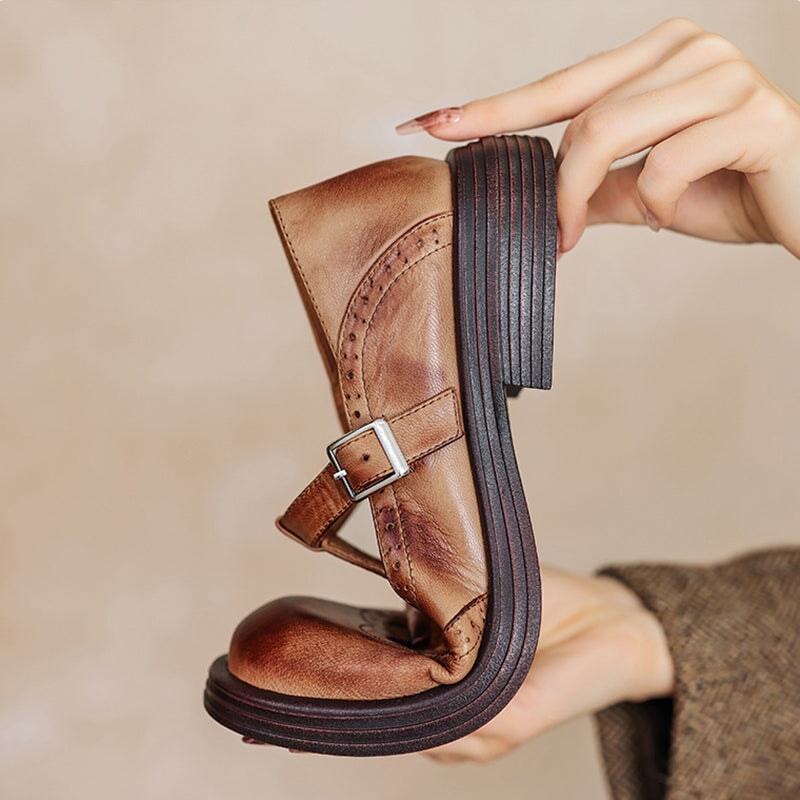 Mattea | Leather Mary Janes