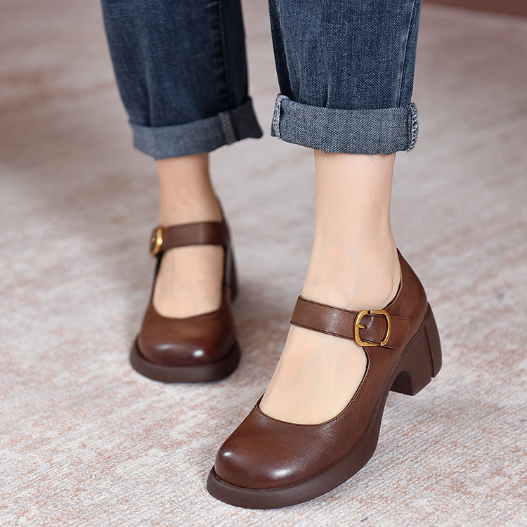 Agnes™ | Leather Mary Janes