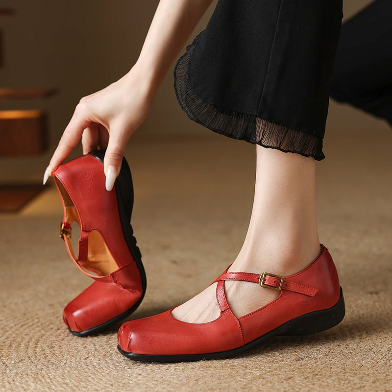Edith™ | Leather Mary Janes