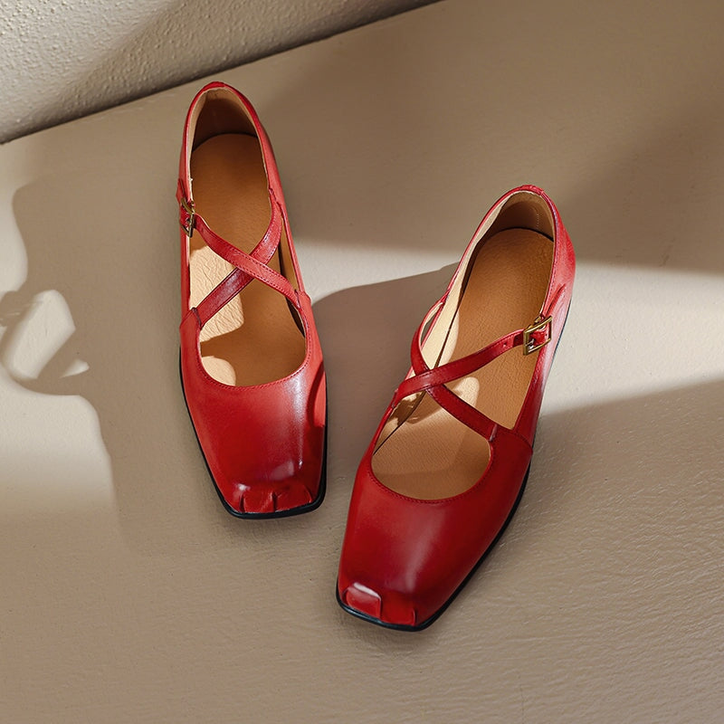 Edith™ | Leather Mary Janes