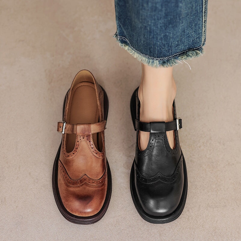 Mattea | Leather Mary Janes
